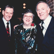 Celebrating the 10th anniversary of the Orphan Drug Act in 1993, Jack Klugman (R) and Tony Randall (L) joined us in Washington DC. Jack and Tony co-starred in the popular TV comedy show "